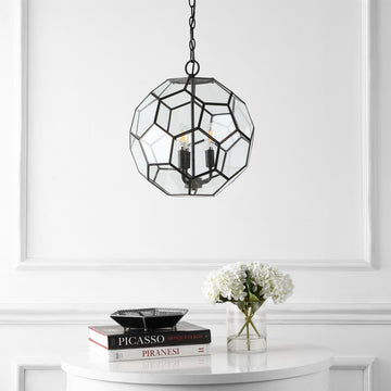 Bee 13.5" Modern Bohemian Iron/Glass LED Pendant - JONATHAN Y